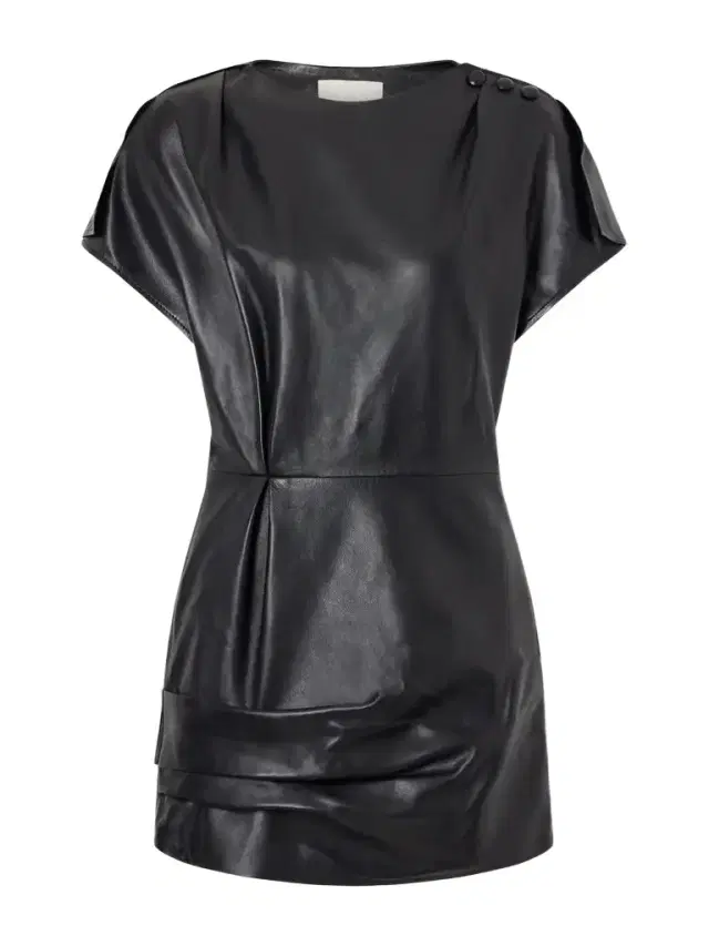 Isabel Marant Alia Draped Leather Mini Dress