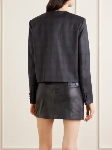 Blazé Milano Shamo Bolero Cropped Prince Of Wales Wool Jacket | Thumbnail 3
