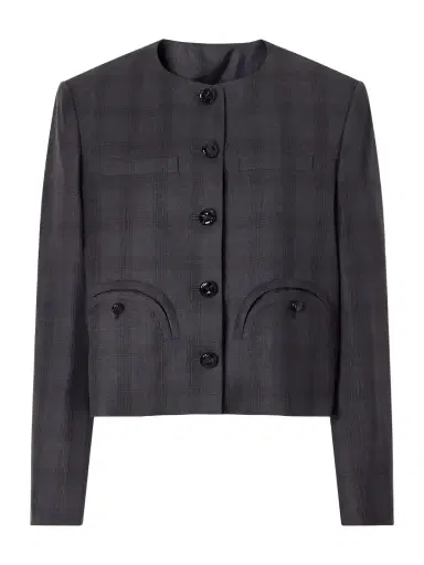Blazé Milano Shamo Bolero Cropped Prince Of Wales Wool Jacket | Thumbnail 1