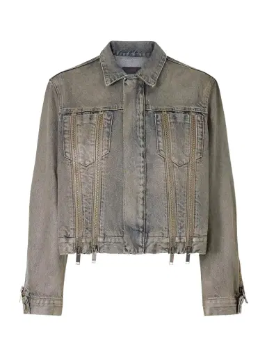 Haikure Medea Ziggy Zip-detailed Denim Jacket | Thumbnail 1