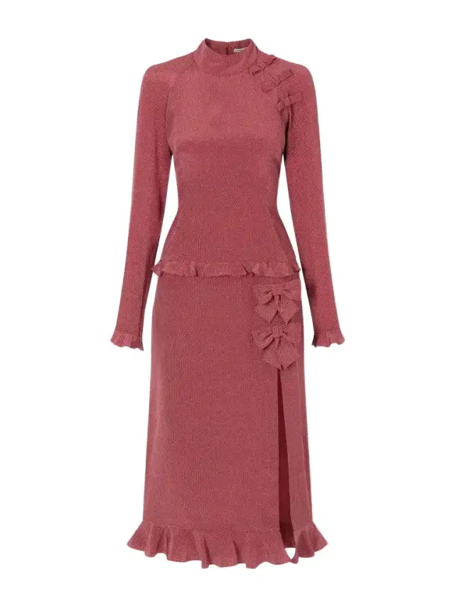 Alessandra Rich Bow-detailed Polka-dot Silk-crepe Midi Dress