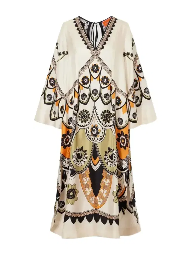 La DoubleJ Twin Flame Floral-print Silk-twill Maxi Dress