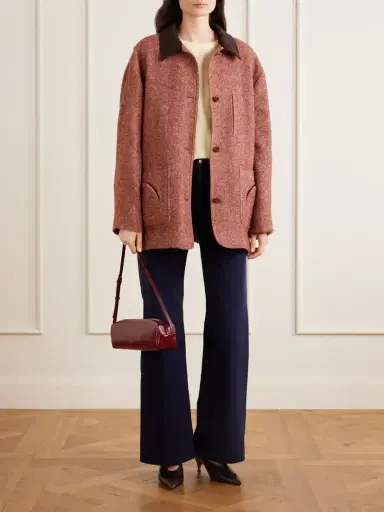 Blazé Milano Clelia Corduroy-trimmed Herringbone Jacket | Thumbnail 2