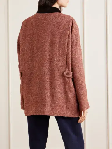 Blazé Milano Clelia Corduroy-trimmed Herringbone Jacket | Thumbnail 4