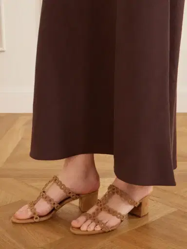 Aquazzura Infinity Chain 50 Perforated Suede Mules | Thumbnail 2 Aquazzura Infinity Chain 50 Perforated Suede Mules | Thumbnail 2