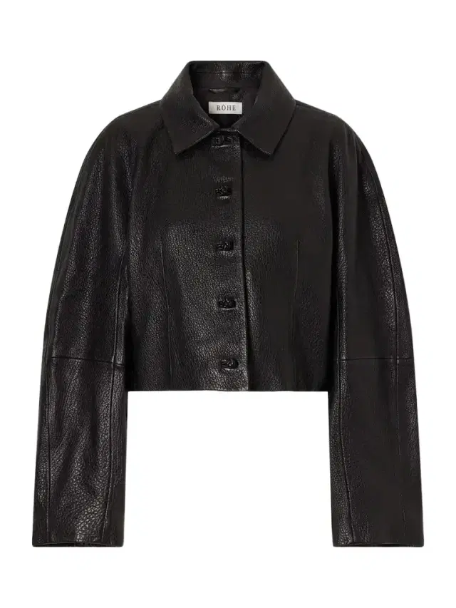 RÓHE Cropped Textured-leather Jacket