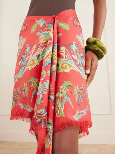 Etro Frayed Printed Twill Pareo | Thumbnail 5 Etro Frayed Printed Twill Pareo | Thumbnail 5
