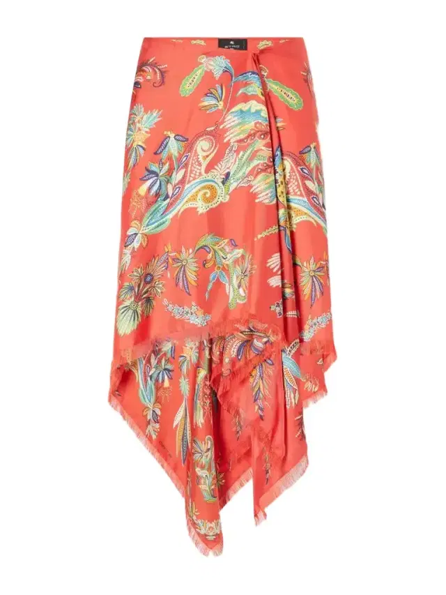 Etro Frayed Printed Twill Pareo