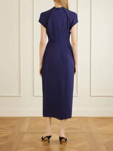 Alessandra Rich Silk Jacquard Midi Dress | Thumbnail 3