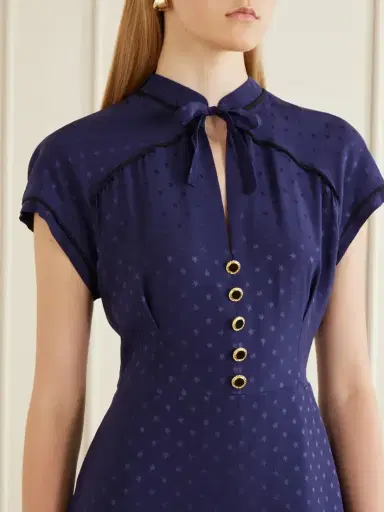 Alessandra Rich Silk Jacquard Midi Dress | Thumbnail 4