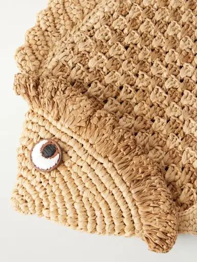 Anya Hindmarch Fish Raffia And Leather-trimmed Clutch | Thumbnail 5