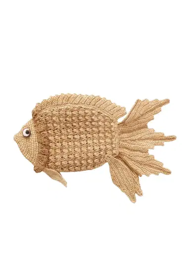 Anya Hindmarch Fish Raffia And Leather-trimmed Clutch | Thumbnail 1