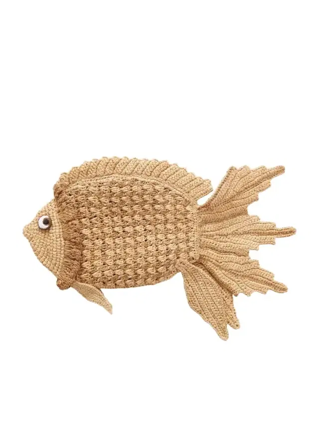 Anya Hindmarch Fish Raffia And Leather-trimmed Clutch