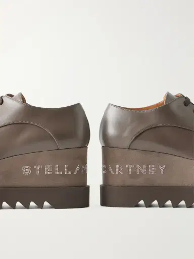 Stella McCartney Elyse Logo-embellished Vegan Material Platform Pumps | Thumbnail 5