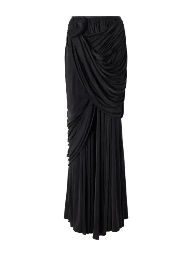 Heirlome Effie Draped Silk-jersey Maxi Skirt