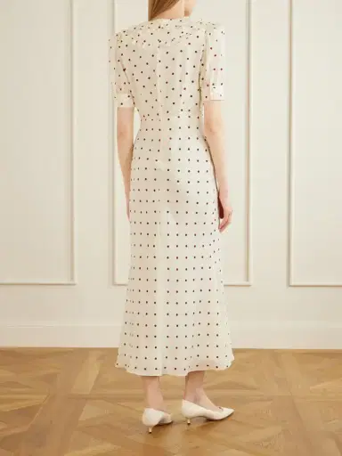 Alessandra Rich Ruffled Polka-dot Silk Midi Dress | Thumbnail 3