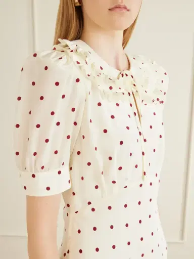 Alessandra Rich Ruffled Polka-dot Silk Midi Dress | Thumbnail 4