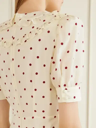 Alessandra Rich Ruffled Polka-dot Silk Midi Dress | Thumbnail 5