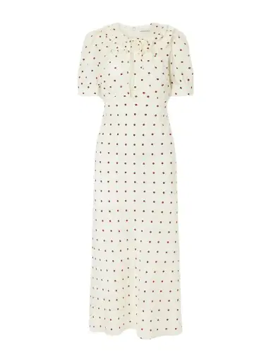 Alessandra Rich Ruffled Polka-dot Silk Midi Dress | Thumbnail 1