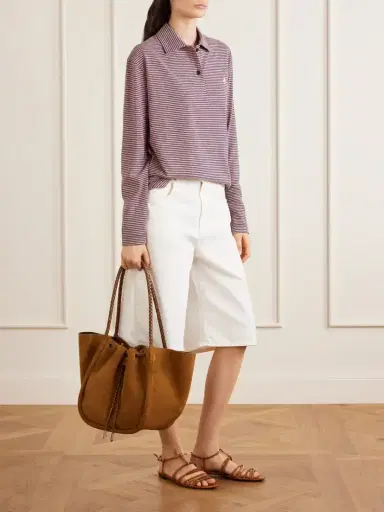 Proenza Schouler Large Ruched Leather-trimmed Suede Tote | Thumbnail 3 Proenza Schouler Large Ruched Leather-trimmed Suede Tote | Thumbnail 3