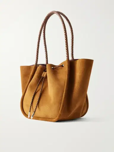 Proenza Schouler Large Ruched Leather-trimmed Suede Tote | Thumbnail 4 Proenza Schouler Large Ruched Leather-trimmed Suede Tote | Thumbnail 4