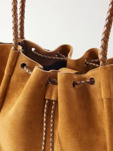 Proenza Schouler Large Ruched Leather-trimmed Suede Tote | Thumbnail 5 Proenza Schouler Large Ruched Leather-trimmed Suede Tote | Thumbnail 5