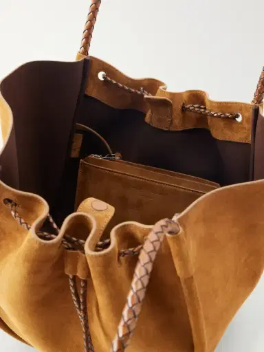 Proenza Schouler Large Ruched Leather-trimmed Suede Tote | Thumbnail 6 Proenza Schouler Large Ruched Leather-trimmed Suede Tote | Thumbnail 6