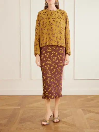 Dries Van Noten Floral-jacquard Cloqué Midi Skirt | Thumbnail 2