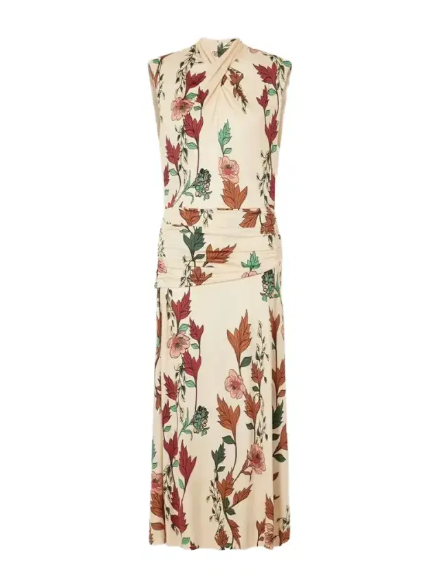Johanna Ortiz Hibiscus Compass Floral-print Satin Maxi Dress