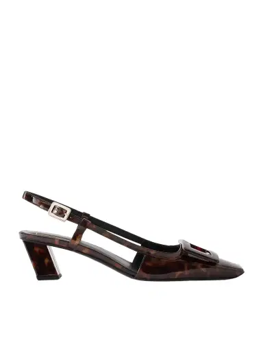 Roger Vivier Belle Vivier 45 Animal-print Patent-leather Slingback Pumps | Thumbnail 1 Roger Vivier Belle Vivier 45 Animal-print Patent-leather Slingback Pumps | Thumbnail 1
