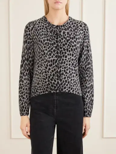 Nili Lotan Keelah Leopard-jacquard Cashmere Cardigan | Thumbnail 3