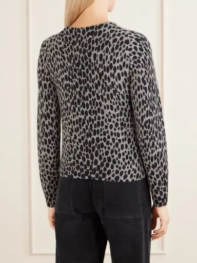 Nili Lotan Keelah Leopard-jacquard Cashmere Cardigan | Thumbnail 4