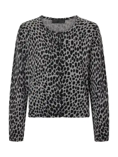 Nili Lotan Keelah Leopard-jacquard Cashmere Cardigan | Thumbnail 1