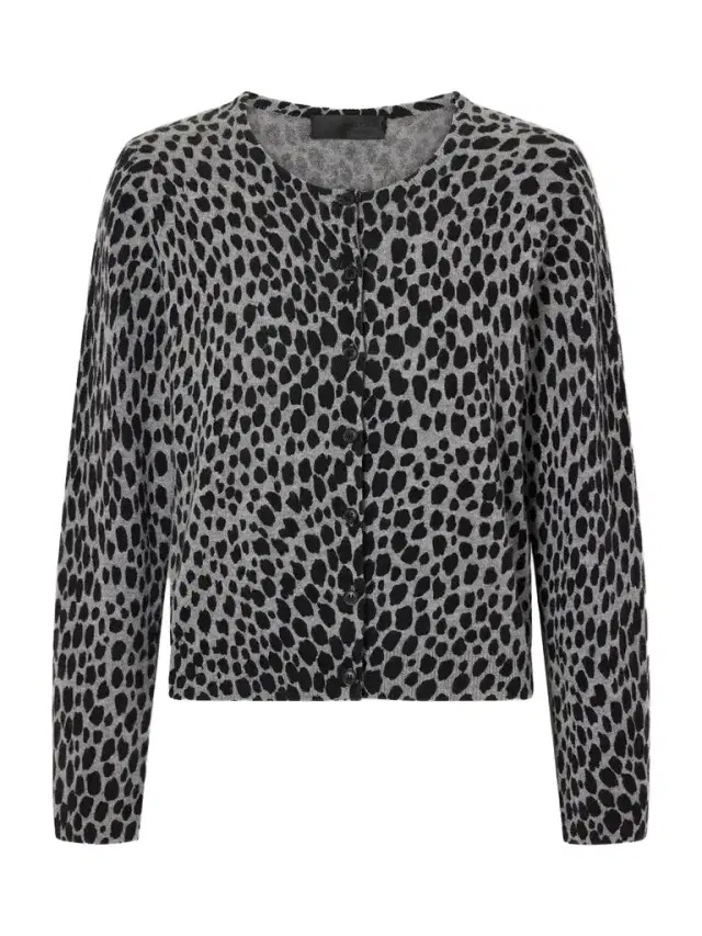 Nili Lotan Keelah Leopard-jacquard Cashmere Cardigan
