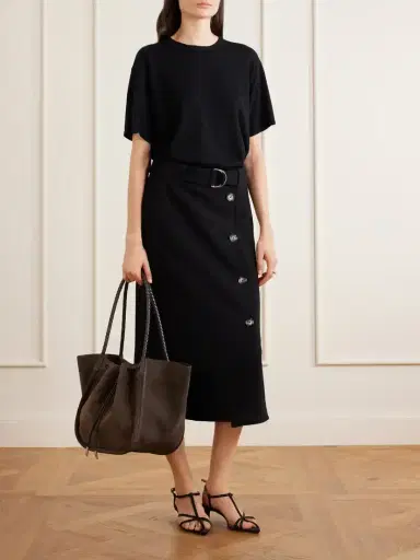 Proenza Schouler Large Ruched Leather-trimmed Suede Tote | Thumbnail 2 Proenza Schouler Large Ruched Leather-trimmed Suede Tote | Thumbnail 2