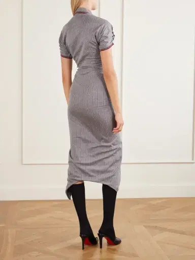 Vivienne Westwood Logo-embroidered Striped Gathered Cotton Jersey Midi Dress | Thumbnail 3 Vivienne Westwood Logo-embroidered Striped Gathered Cotton Jersey Midi Dress | Thumbnail 3