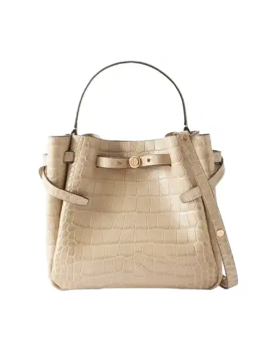 Tory Burch Croc-effect Logo-embellished Leather Shoulder Bag | Thumbnail 1 Tory Burch Croc-effect Logo-embellished Leather Shoulder Bag | Thumbnail 1
