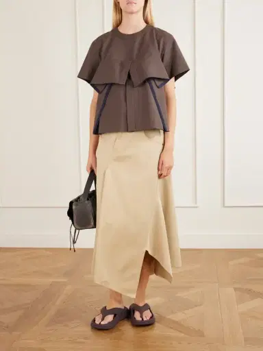 Sacai Ruffled Wool Blouse | Thumbnail 2 Sacai Ruffled Wool Blouse | Thumbnail 2
