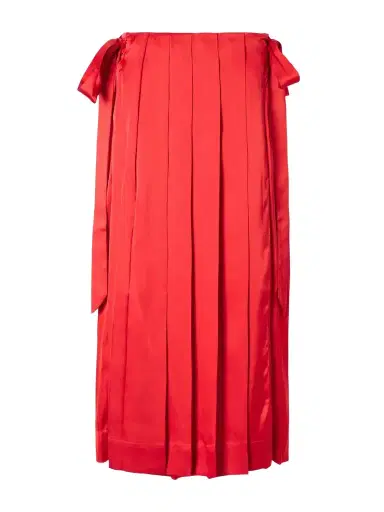 Simone Rocha Pleated Sheer Satin Midi Skirt | Thumbnail 1 Simone Rocha Pleated Sheer Satin Midi Skirt | Thumbnail 1