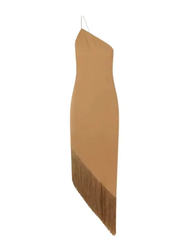 Taller Marmo Antelope Fringed Crepe-cady Midi Dress