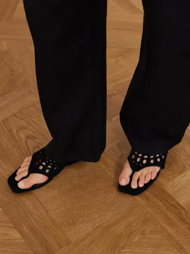 Alaïa Neo Vienne Perforated Suede Flats | Thumbnail 2