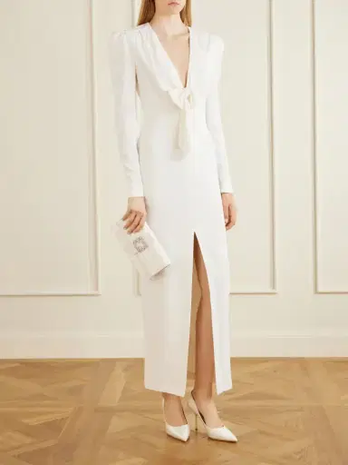 Alessandra Rich Bow-detail Cady Midi Dress | Thumbnail 2