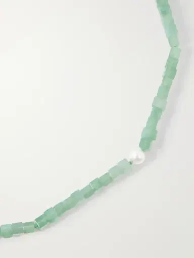 Le Sundial Inès Sterling Silver, Aventurine And Pearl Beaded Necklace | Thumbnail 3