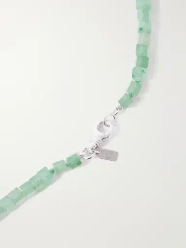 Le Sundial Inès Sterling Silver, Aventurine And Pearl Beaded Necklace | Thumbnail 4