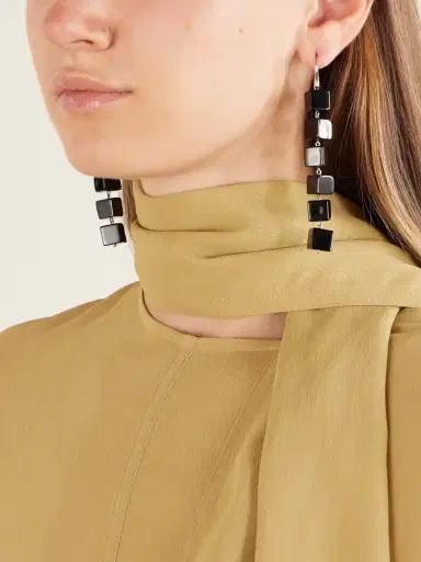 Le Sundial Tina Sterling Silver Onyx Earrings | Thumbnail 2 Le Sundial Tina Sterling Silver Onyx Earrings | Thumbnail 2