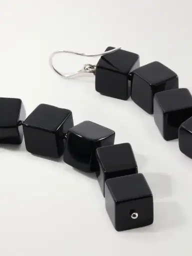 Le Sundial Tina Sterling Silver Onyx Earrings | Thumbnail 3 Le Sundial Tina Sterling Silver Onyx Earrings | Thumbnail 3
