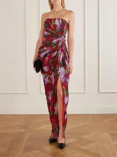 Carolina Herrera Floral-print Gathered Silk-chiffon Gown | Thumbnail 2 Carolina Herrera Floral-print Gathered Silk-chiffon Gown | Thumbnail 2