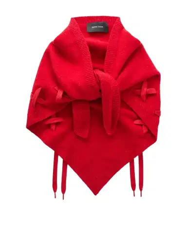 Simone Rocha Lace-up Merino Wool-blend Scarf | Thumbnail 1 Simone Rocha Lace-up Merino Wool-blend Scarf | Thumbnail 1