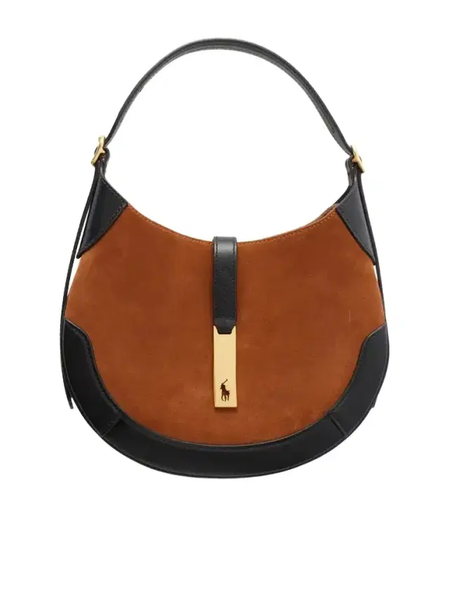 Polo Ralph Lauren Leather-trimmed Suede Shoulder Bag