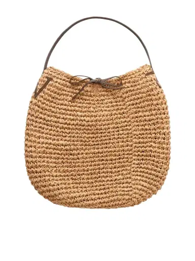 JW Anderson Bulb Large Suede-trimmed Raffia Tote | Thumbnail 1 JW Anderson Bulb Large Suede-trimmed Raffia Tote | Thumbnail 1